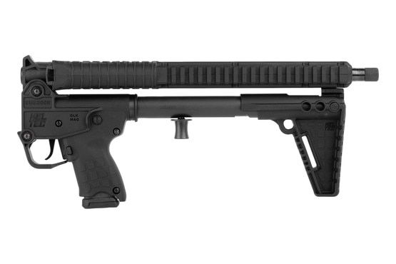 Kel-Tec SUB2000 Gen 3 9mm Pistol Caliber Carbine folds in half for portability.